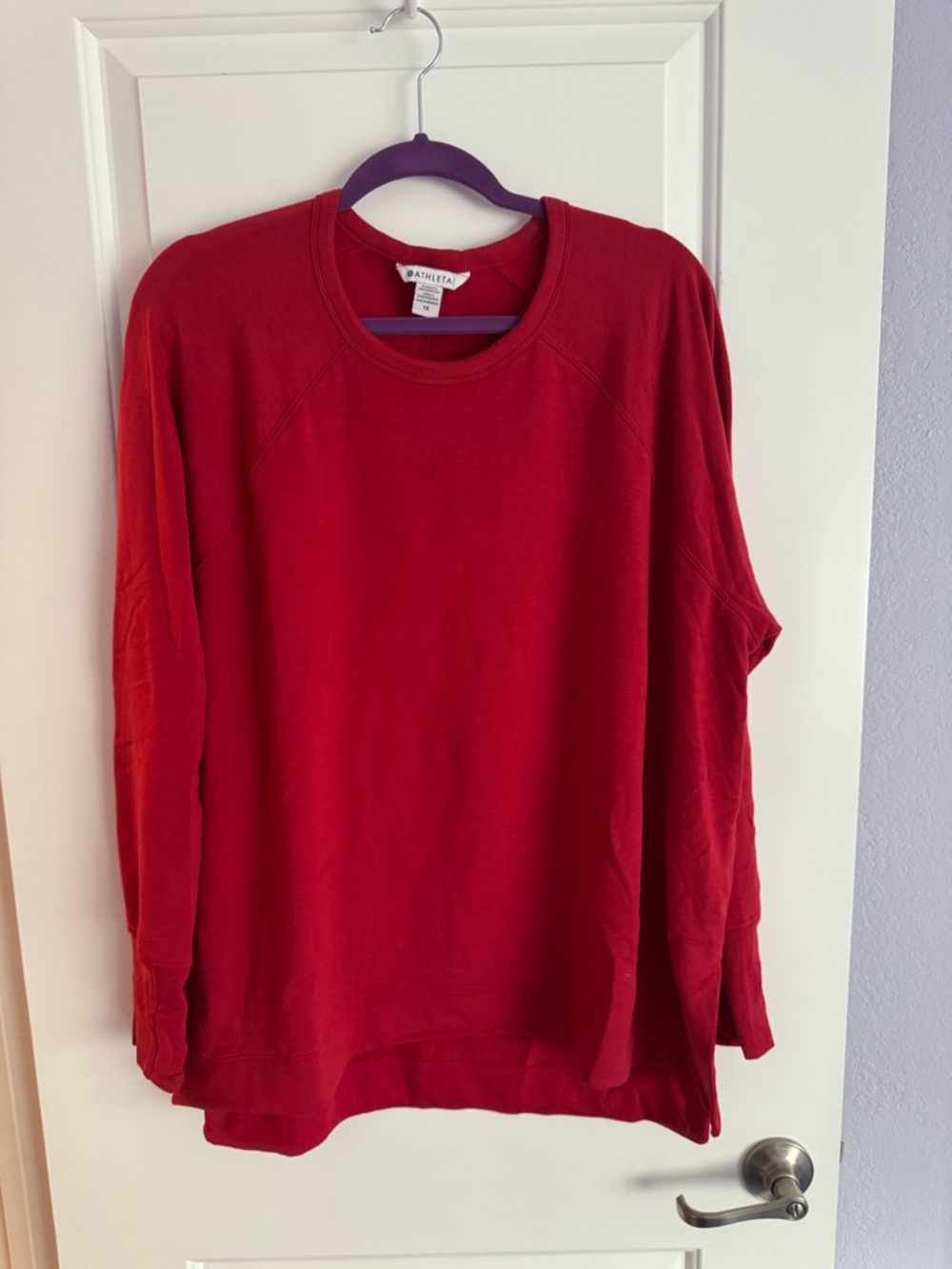 ATHLETA, red, hi/low hem, 1X